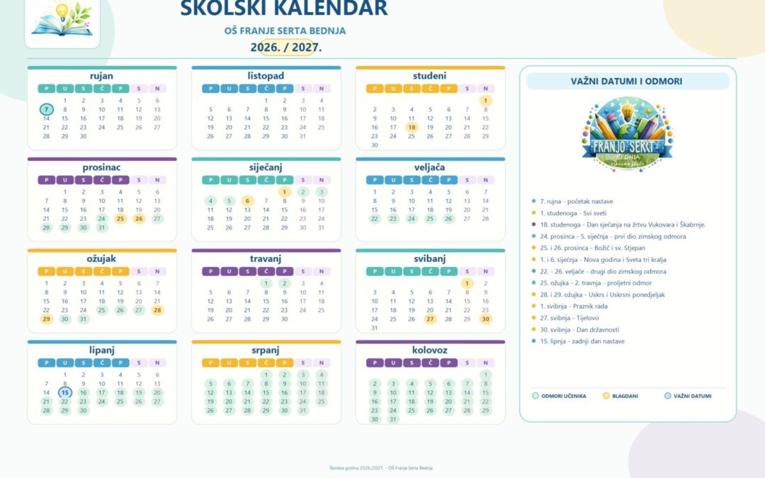 Školski kalendar 2026./2027.